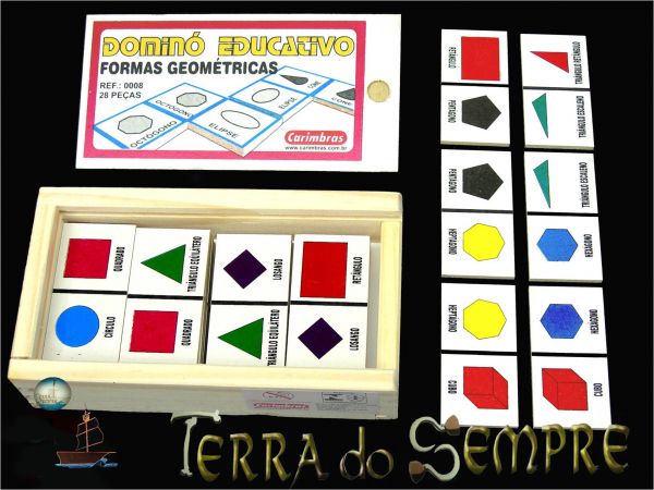 Jogo Educativo De Matemática Dominó de Formas Geométricas Carimbras